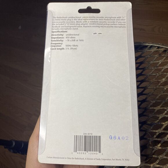 RadioShack Unidirectional Microcassette Microphone # 33-3019 3.5mm adapter NOS! - Picture 3 of 3